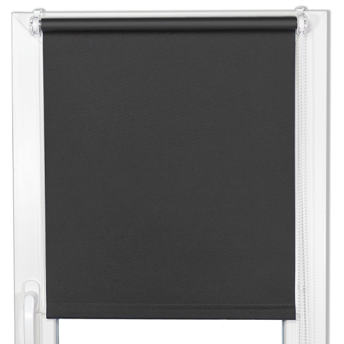 Rolety okienne zaciemniające podgumowane czarne